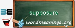 WordMeaning blackboard for supposure